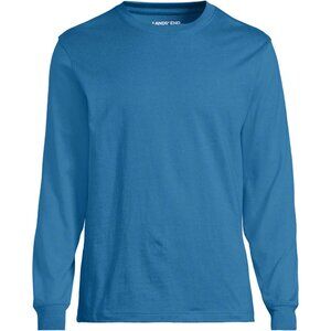 Size: L - Lands' End Men's Super-T Long Sleeve T-Shirt in Blue Hyacinth